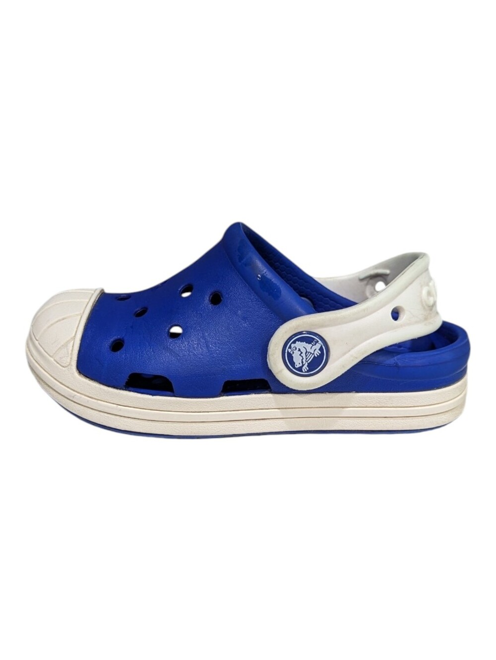 Crocs Kids Bump It Clog Blue White Water Summer Slip On Boy Girl Toddler Size 8c